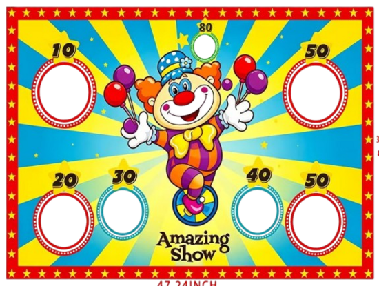 LOU'S LAND Karneval-Wurfspiel-Banner für Kindergeburtstage