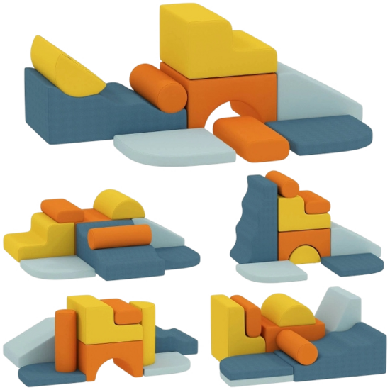 MH HANDEL colourful soft building block set, 9 pieces