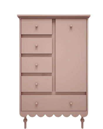 BABUSHKA Commode haute en vert olive, blanc ou rose