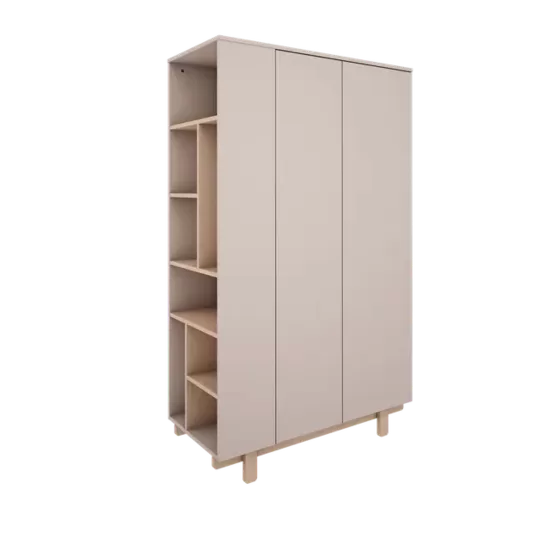 WOOD LUCK DESIGN Armoire pour enfant Basic avec pieds en bois de hêtre, disponible en trois couleurs
