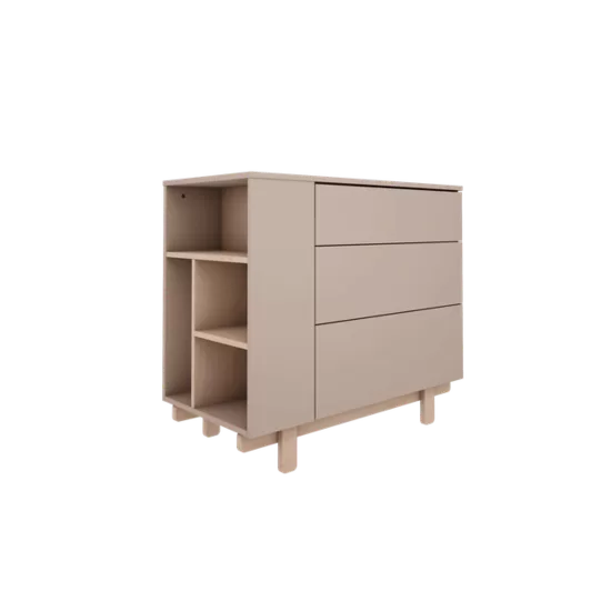 WOOD LUCK DESIGN Commode pour enfant Basic avec pieds en bois de hêtre, disponible en trois couleurs