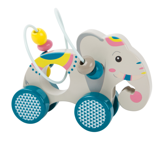 SMALL FOOT Wooden Push-Along Elephant with Bead Maze “Jungle” FSC® 100%