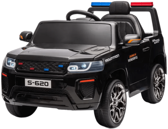 KIKA GROUP Polizei-Elektroauto für Kinder mit Fernbedienung, schwarz, 12V