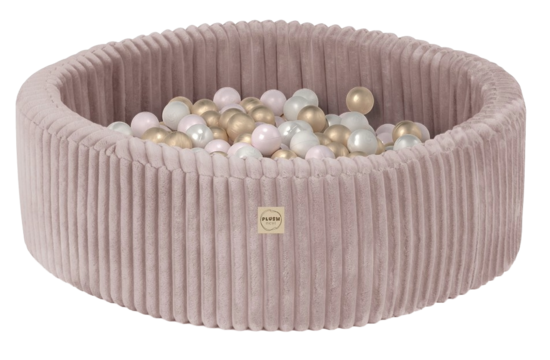 PLUSH NEST Bällebad für Kleinkinder, rund, rosa, Ø 90 × 30 cm, 200 Bälle