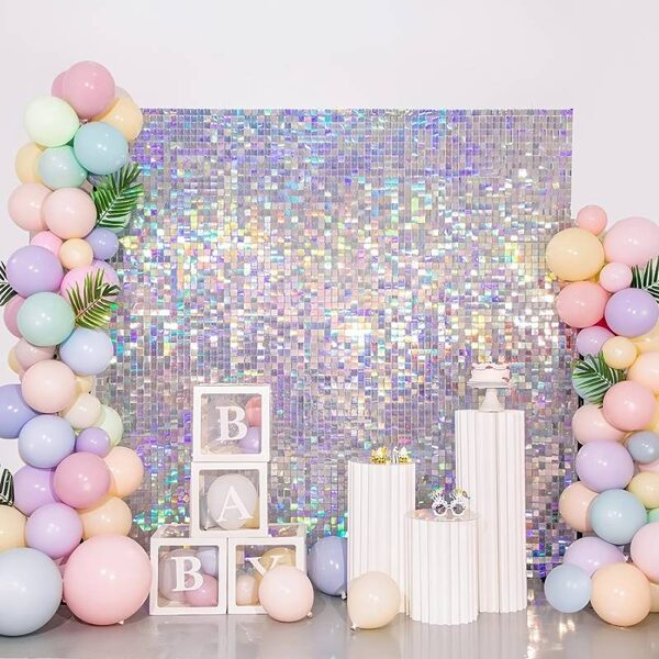 GLEAM DREAM Shimmer Wall Backdrop Decorations Panels, 120 x 180/ 120 X 90 cm, OCEAN LIFE