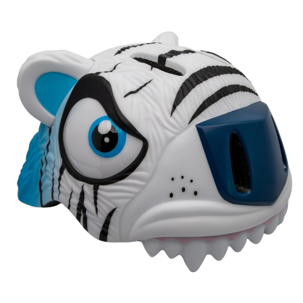 CRAZY SAFETY 3D Tiger Bicycle Helmet – White