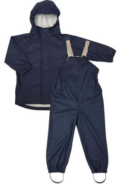 NUUROO Children's Midseason Rainwear - Waterproof Jacket with Hood & Dungarees