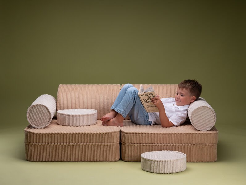 WIGIWAMA Modular Sofa for Children - Brown Sugar Settee