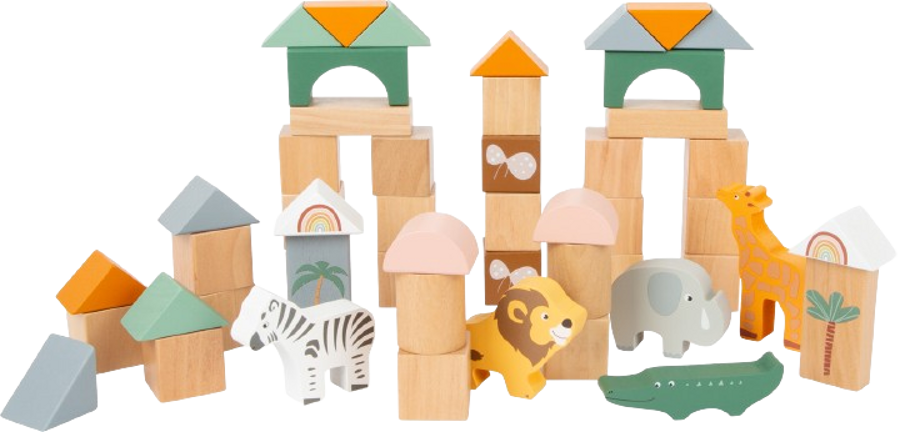 SMALL FOOT Blocs de construction en bois "Safari"