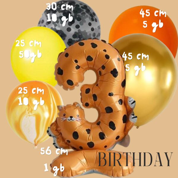 GLEAM DREAM Children's Party Balloon Set - Animal Shaped Number and Colorful Balloons