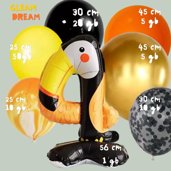 GLEAM DREAM Children's Party Balloon Set - Animal Shaped Number and Colorful Balloons