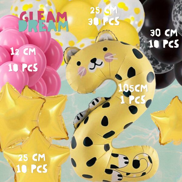 GLEAM DREAM Children's Party Balloon Set - Animal Shaped Number and Colorful Balloons