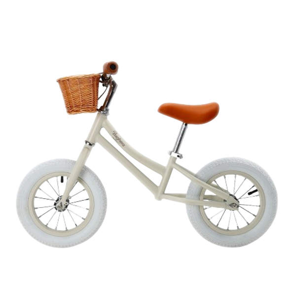 BAGHERA Beige Balance Bike for Children with Matching Helmet