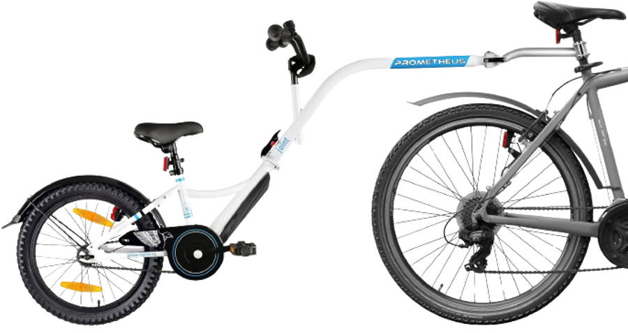 PROMETHEUS Remorque de vélo pour enfants Tandem en blanc