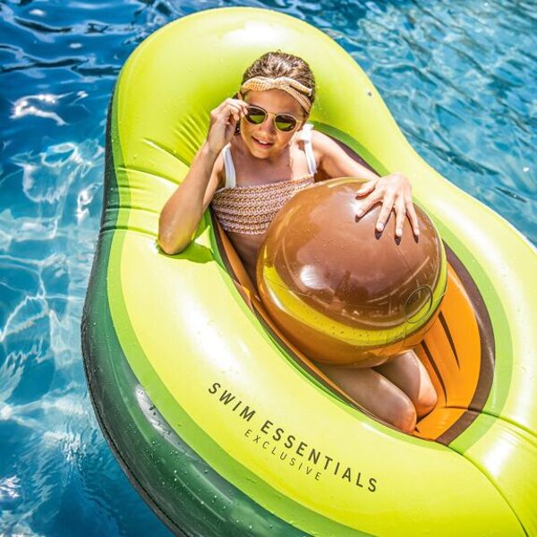 SWIM ESSENTIALS Inflatable Avocado + Beach Ball XL - Multi-functional Water Air Mattress