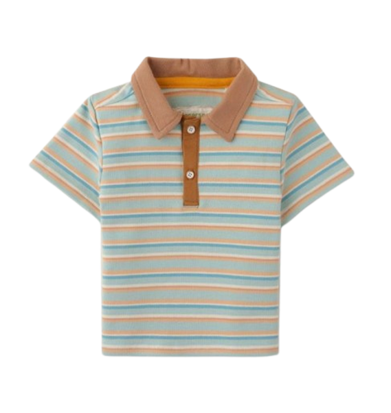 GINGERSNAPS Striped Fine Rib Polo