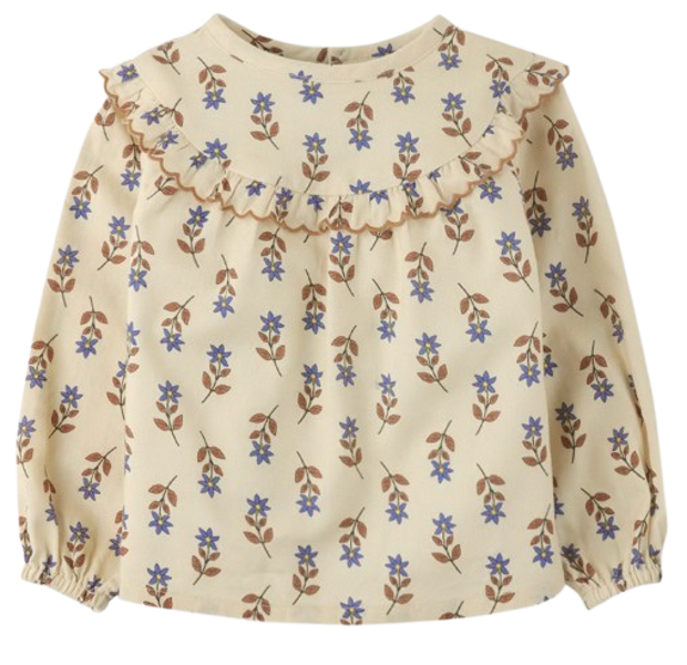 GINGERSNAPS Baby Girls Floral Blouse with Scallop Detail and Contrast Embroidery