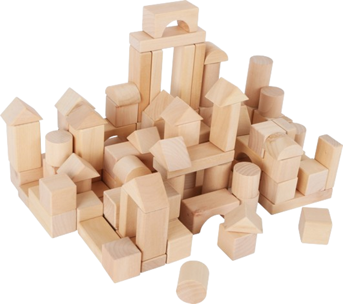 Wooden Blocks natural 100-pack in bag