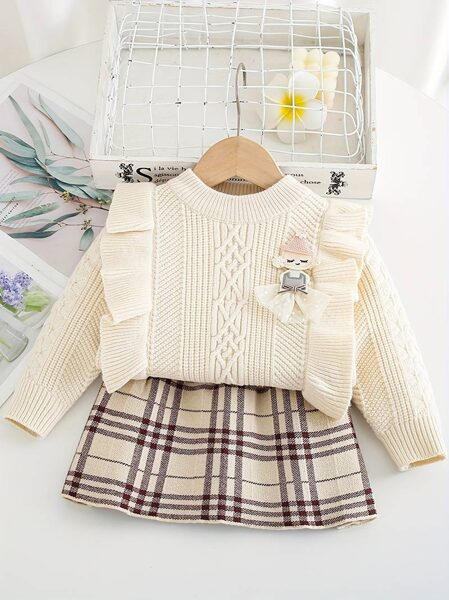 MINI-UNI CHIC svārku un džemperīša ar volāniem komplekts