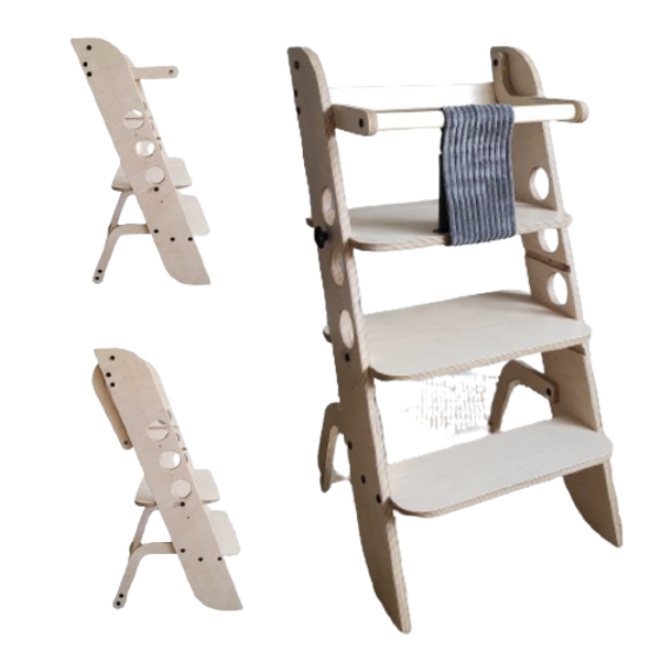 Adjustable Transformable High Chair | Kitchen Helper for Montessori Activities
