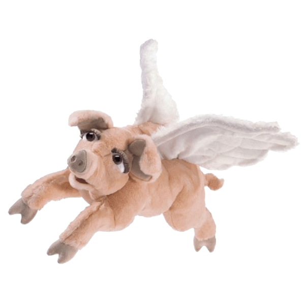 FOLKMANIS®   Flying Pig Hand Puppet – Enchanting Handcrafted Flying Pig Puppet for Endless Adventures