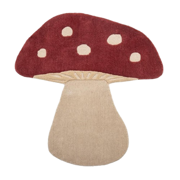 BLOOMINGVILLE Tapis Champignon, Rouge, Laine