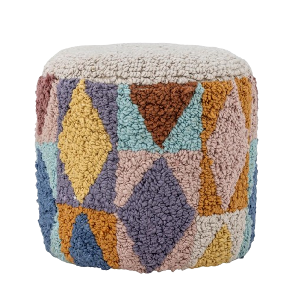 BLOOMINGVILLE Miaki Pouf, Grau, Baumwolle